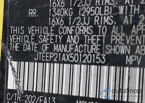 2005 Toyota Highlander V6 z USA, uszkodzony, nr VIN JTEEP21AX50120153